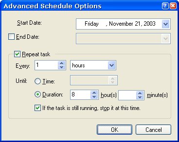 Advanced Schedule Options